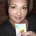 Young lady with sane product