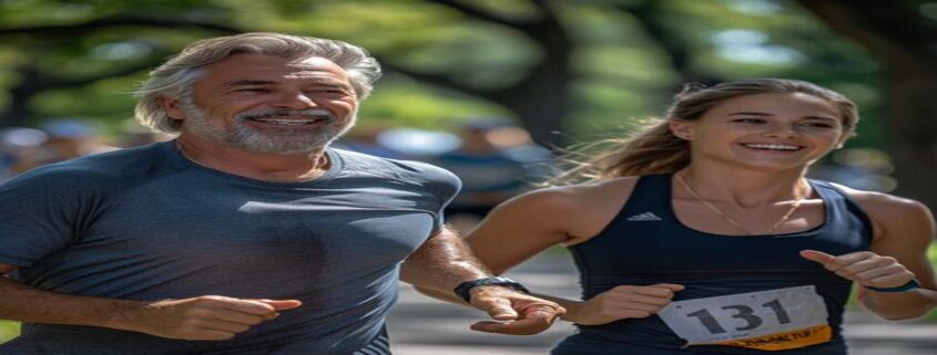 An image of a woman running a race to prevent leaky gut syndrome.