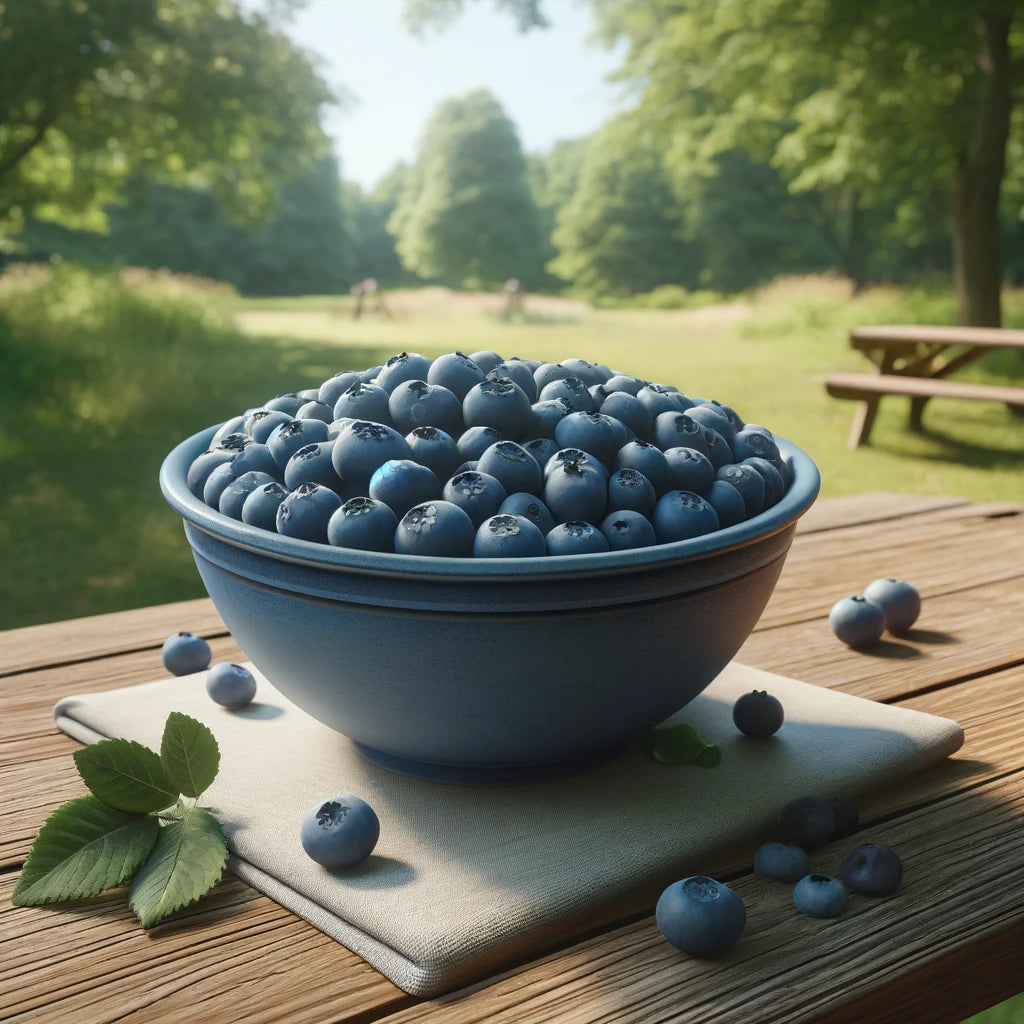 An image of a serving bowl of blueberries to help you stay mentally sharp.
