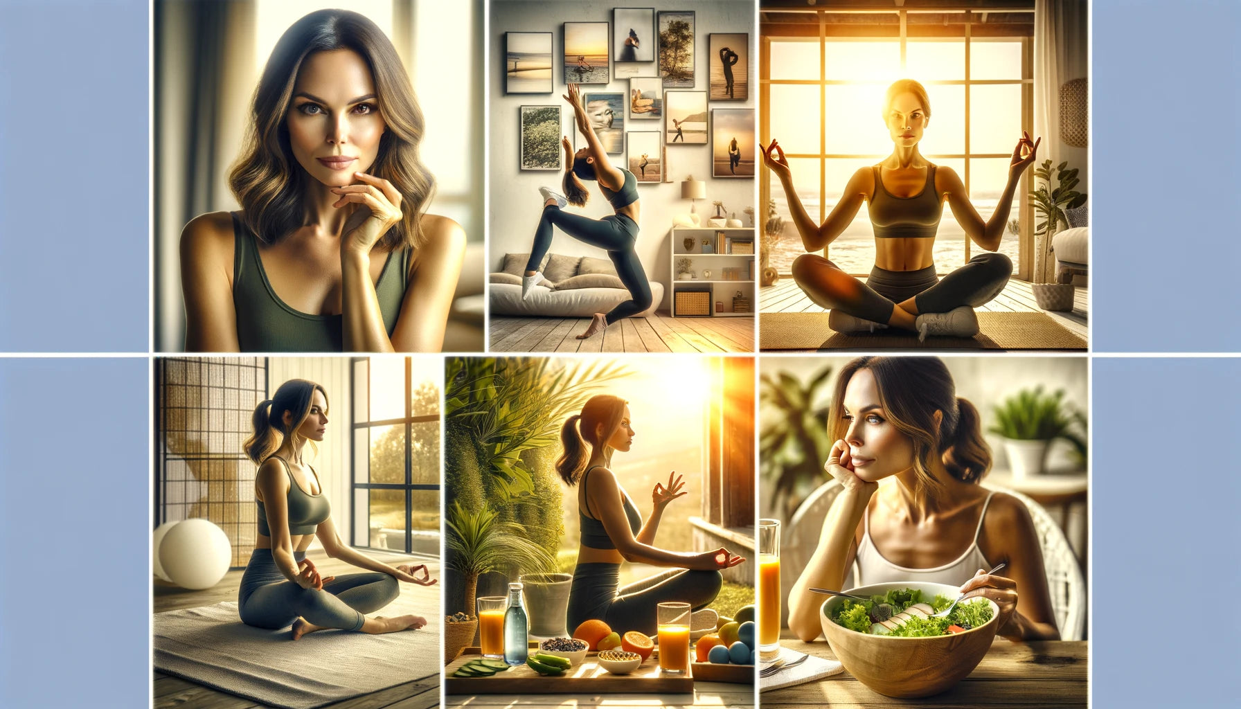 Collage of various gut-healing activities.