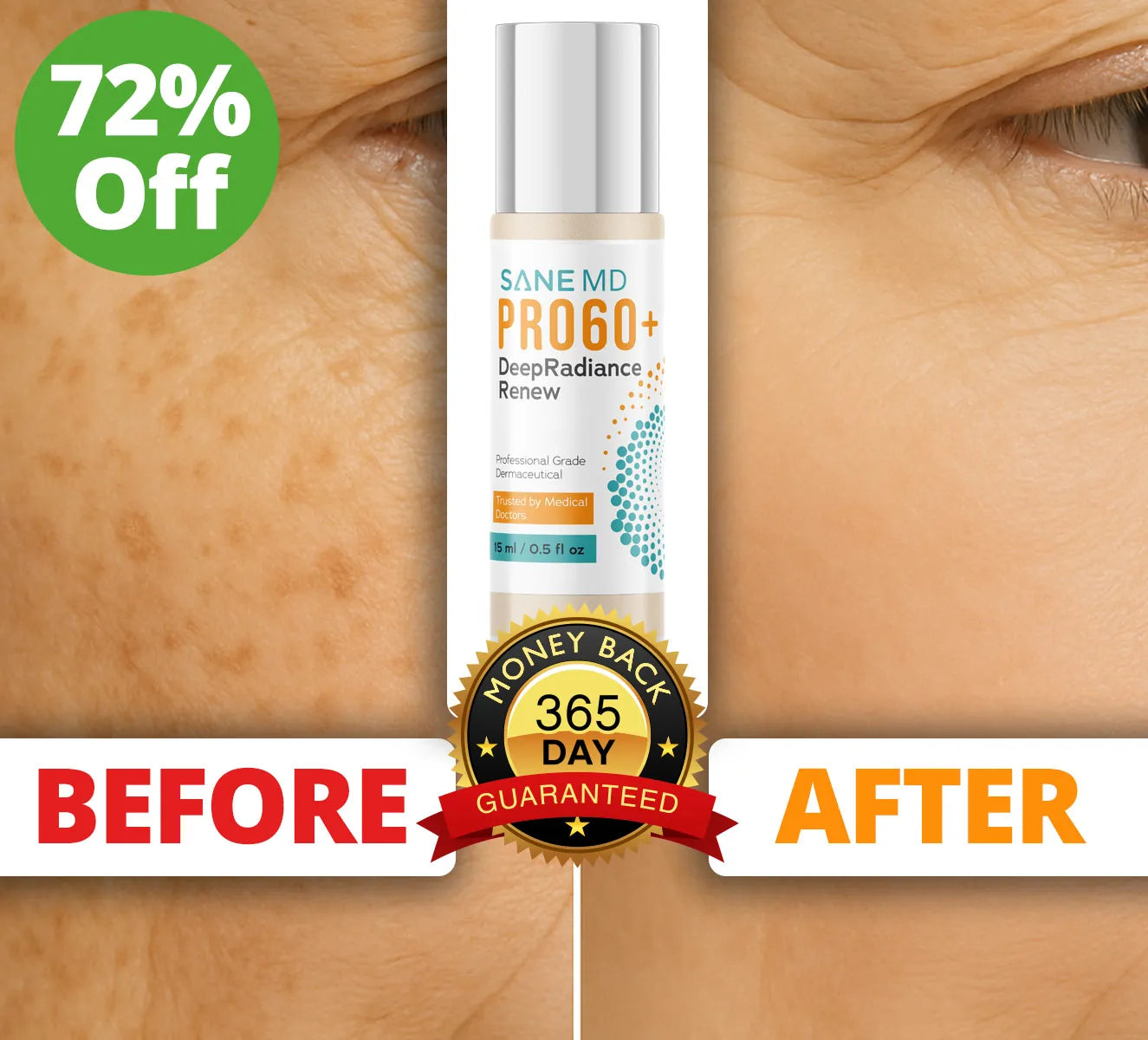 PRO60 DeepRadiance Renew skin supplement bottle front